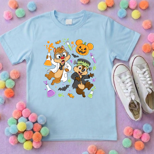 Halloween Pals, Chip & Dale Printed T-Shirt, Halloween, Inspired Character T-Shirts - Adults & Kids Sizes - Cotton T-Shirt