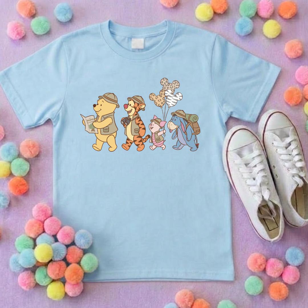 Pooh Animal Kingdom Safari Park Life T-Shirt, Ears, Florida, Orlando, Cruise Holidays T-Shirts, Holiday Outfits - Adults & Kids Sizes - Cotton T-Shirt