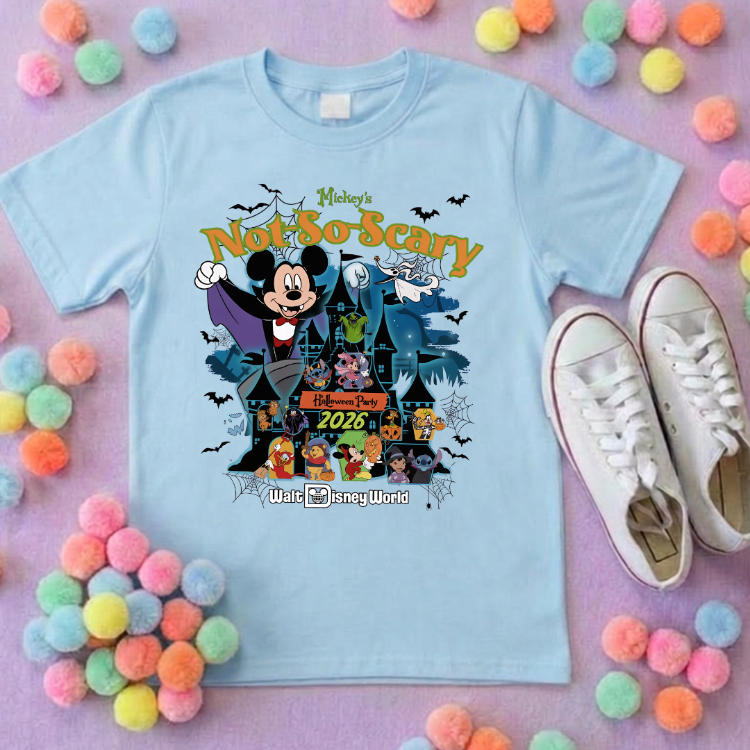 Not So Scary World Inspired Printed Sand T-Shirt, Florida, Orlando, Halloween T-Shirts, Halloween Outfits - Adults & Kids Sizes - Cotton T-Shirt