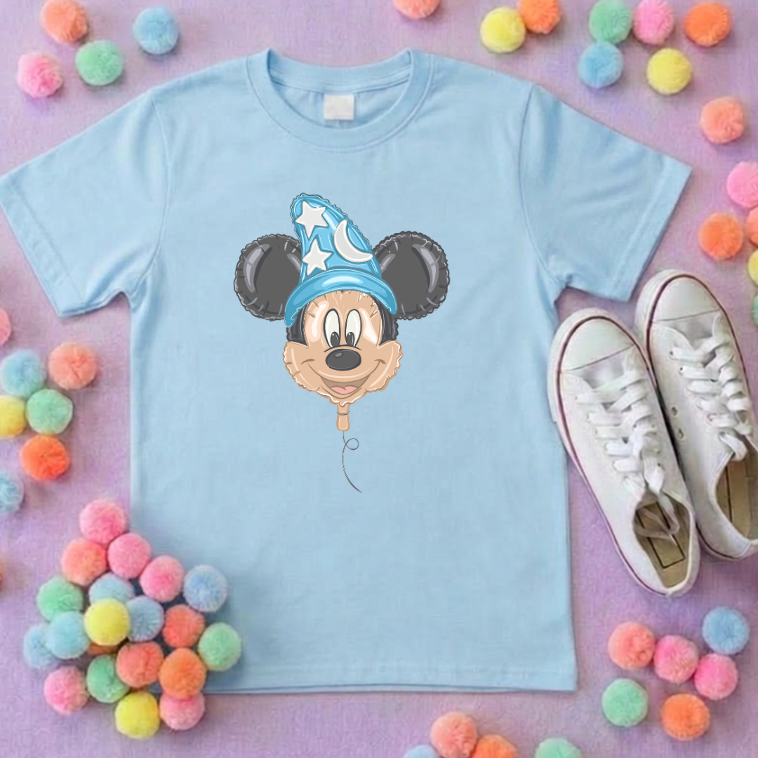 Sorcerer Mouse Balloon, Printed T-Shirt, Florida, Orlando, Magical World - Adults & Kids Sizes