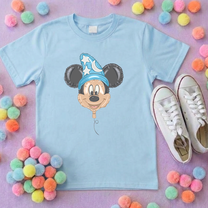 Sorcerer Mouse Balloon, Printed T-Shirt, Florida, Orlando, Magical World - Adults & Kids Sizes