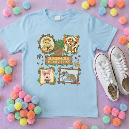 Pooh Animal Kingdom Full Art Park Life T-Shirt, Ears, Florida, Orlando, Cruise Holidays T-Shirts, Holiday Outfits - Adults & Kids Sizes - Cotton T-Shirt