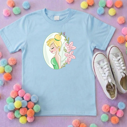 Neverland Tinkerbelle Flower Inspired T-Shirt, Florida, Orlando - Adults & Kids Sizes - Cotton T-Shirt