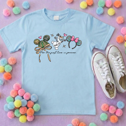 Frozen Sisters  Inspired Printed T-Shirt, Norwegian Style, Happy Snowman, Olaf, Bruni - Adults & Kids Sizes - Cotton T-Shirt