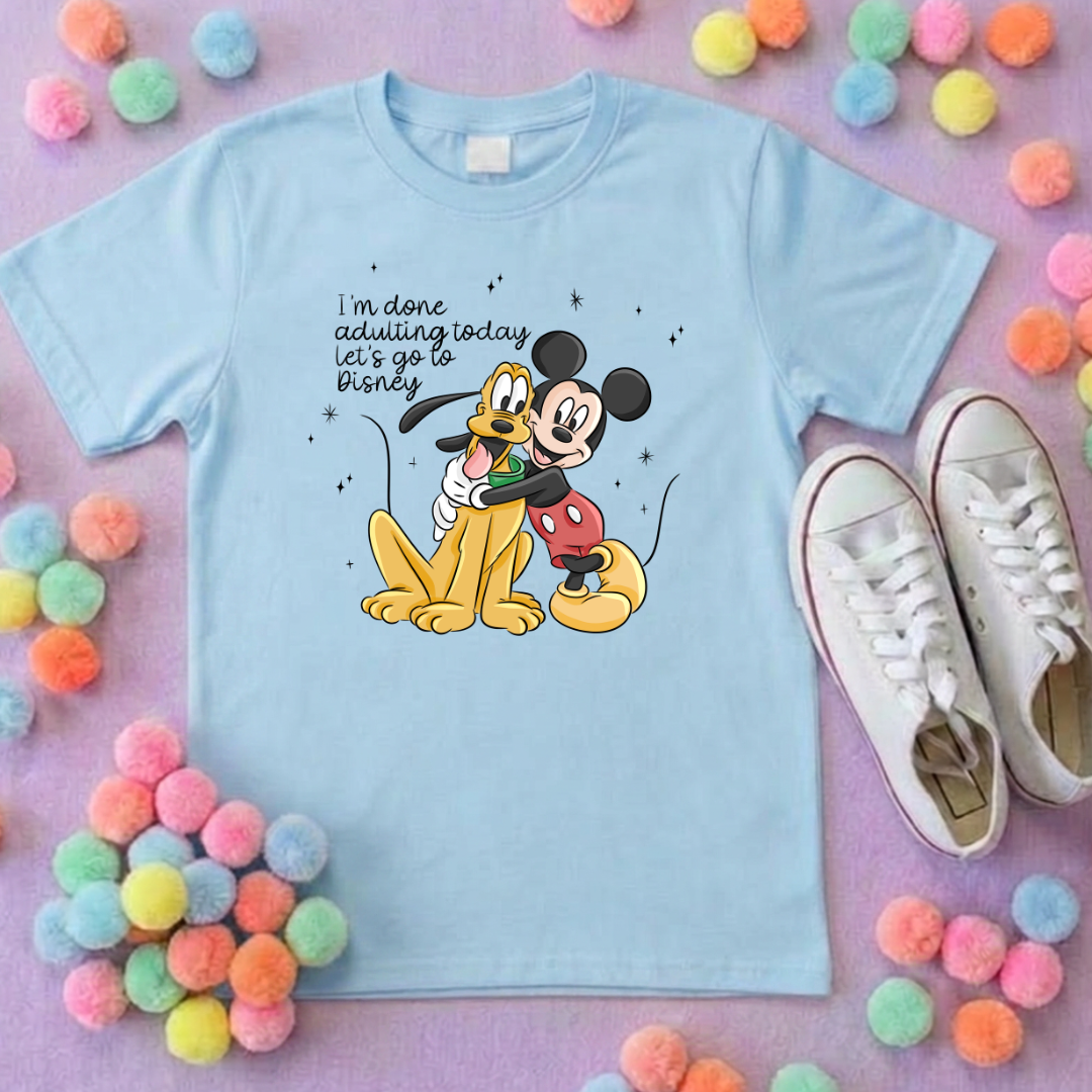 Done Adulting Park Life T-Shirt, Ears, Florida, Orlando, Cruise Holidays T-Shirts, Holiday Outfits - Adults & Kids Sizes - Cotton T-Shirt