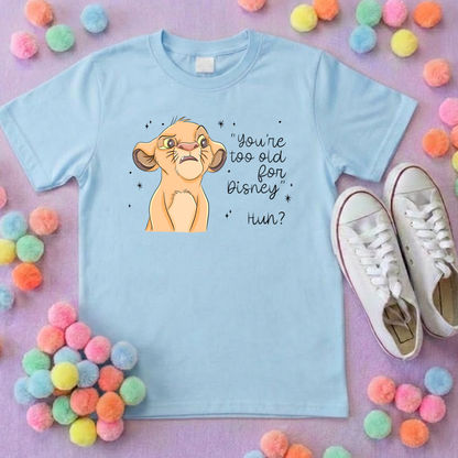 King Lion Inspired Printed T-Shirt, Safari, Inspired Character T-Shirts - Adults & Kids Sizes - Cotton T-Shirt