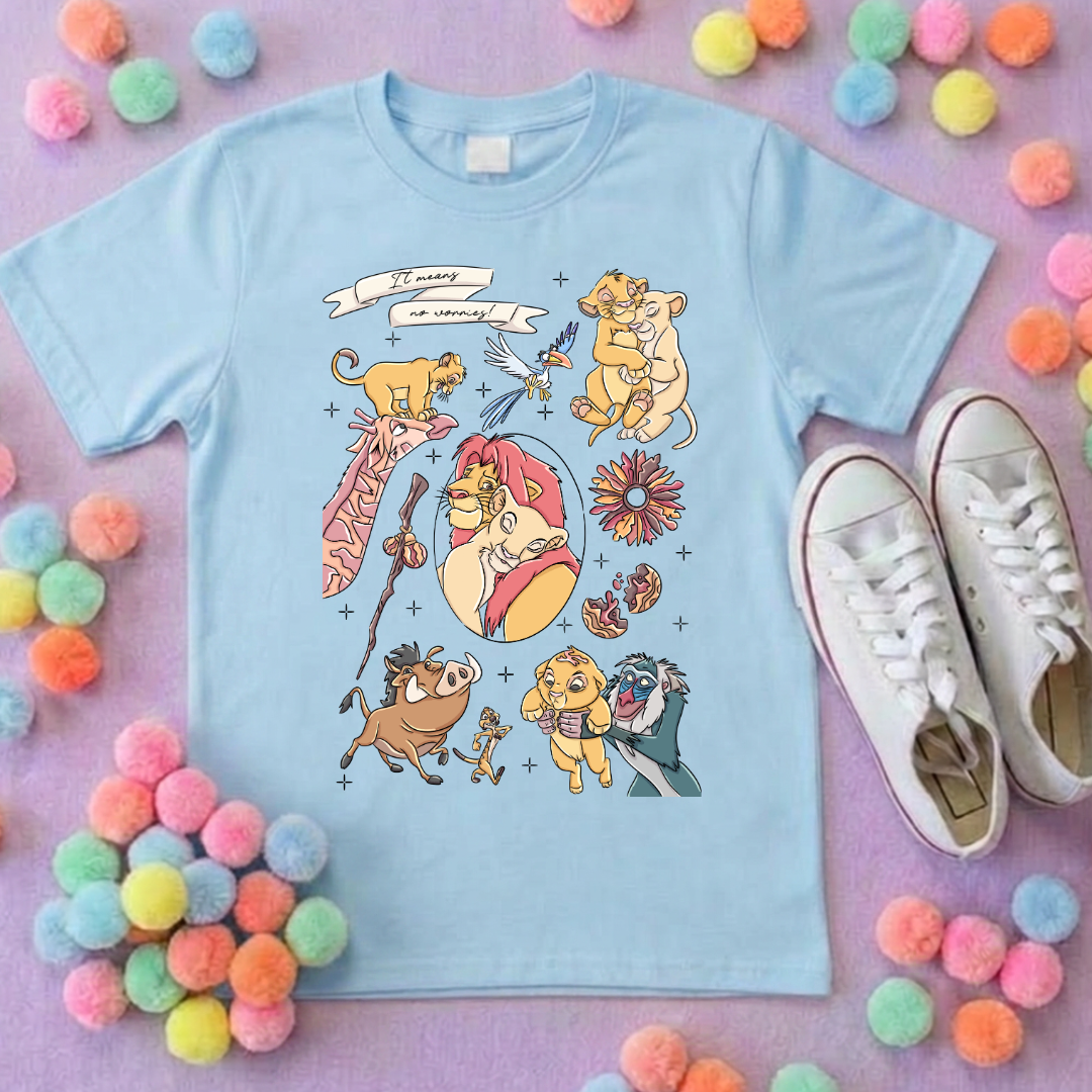 King Lion Full Art Inspired Printed Sand T-Shirt, Safari, Tree of Life, Inspired Character T-Shirts - Adults & Kids Sizes - Cotton T-Shirt