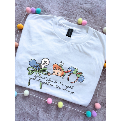 Neverland Tinkerbelle Inspired Printed T-Shirt, Neverland Movie, Mouse Ears, Princess- Adults & Kids Sizes - Cotton T-Shirt