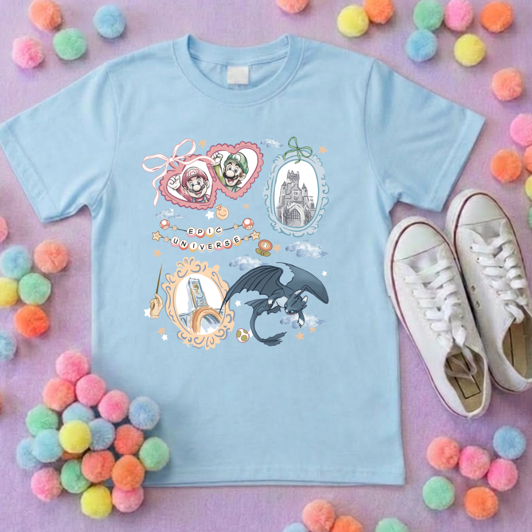 Universe Epic Inspired Printed T-Shirt, Theme Park, Orlando, Inspired Character T-Shirts - Adults & Kids Sizes - Cotton T-Shirt