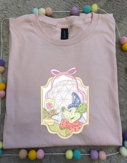 Epcot Mouse Topiary, Flower and Garden Festival Printed T-Shirt, Florida, Orlando, Magical World - Adults & Kids Sizes