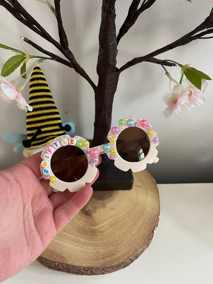 Personalised Letter Bead Childrens Sunglasses, Concert Glasses, Concert Accessories, Swiftie, Children’s Personalised Glasses, Tour Glasses