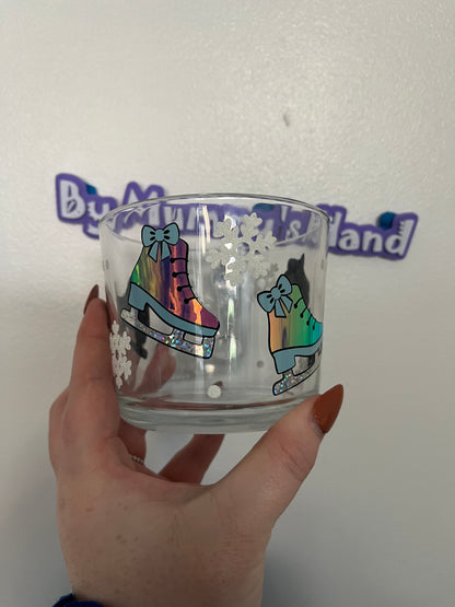 Winter Theme Ice Skate Icebreaker Glass Mug - Perfect for Hot Beverages - Drinkware