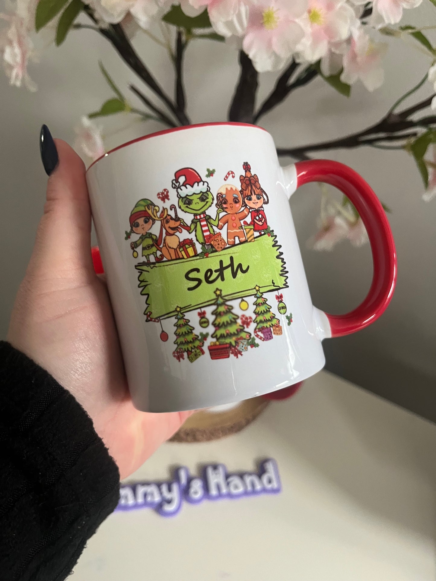 Grinch and Friends Personalised Name Mug, Personalised Christmas Mug
