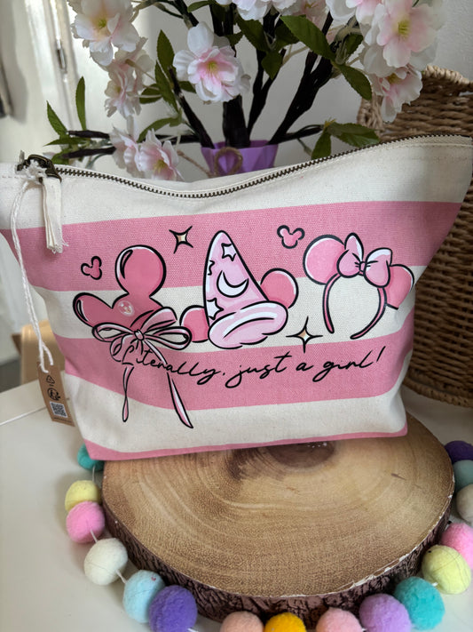 Magical Kingdom, Just a Girl Magic Mouse Make Up Bags, Printed Inspired Make Up Bags, Ears Bags, Florida, Orlando, Paris, Nautical Theme Make Up Bag