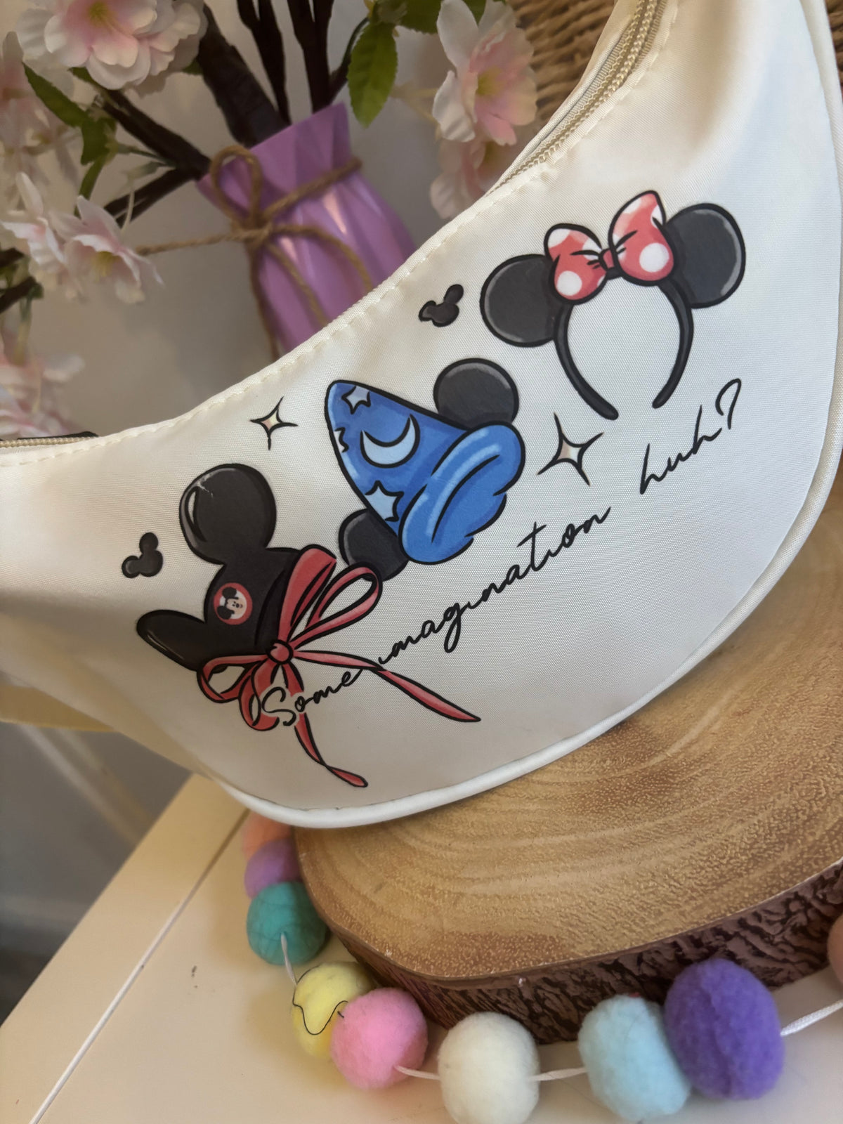 Magical Kingdom, Magic Mouse Dumpling Bags, Printed Inspired Make Up Bags, Ears Bags, Florida, Orlando, Paris, Crossbody Bum Bag