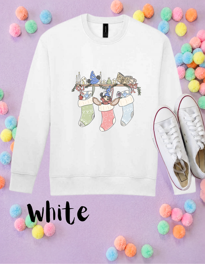 Christmas Hanging Stockings Sweatshirt, Florida, Orlando, Christmas Jumper, Christmas Outfits - Adults & Kids Sizes - Fleece Sweatshirt