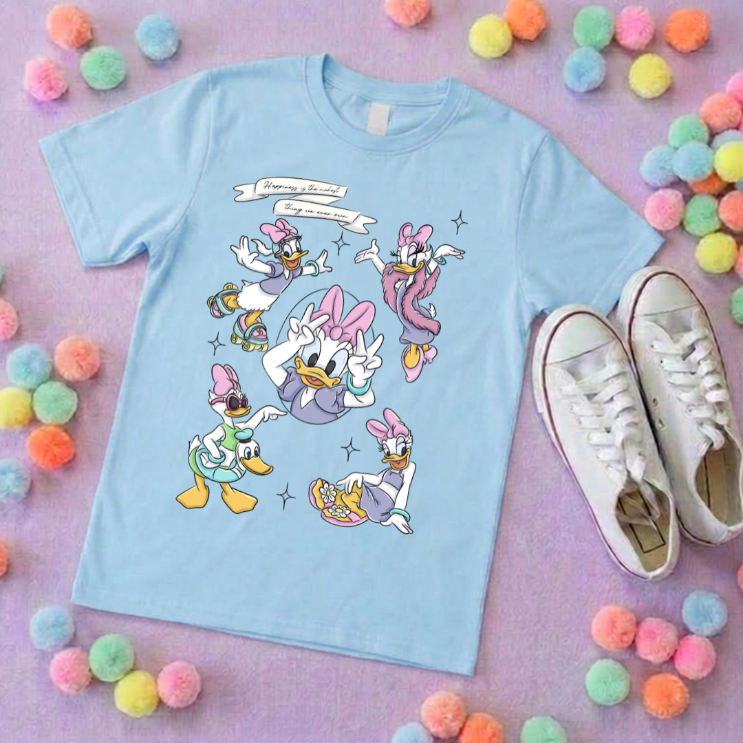 Magical Girlie Duck Full Art Printed T-Shirt, Florida, Orlando, Magical World - Adults & Kids Sizes