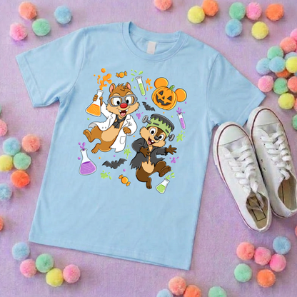 Halloween Pals, Chip & Dale Printed T-Shirt, Halloween, Inspired Character T-Shirts - Adults & Kids Sizes - Cotton T-Shirt