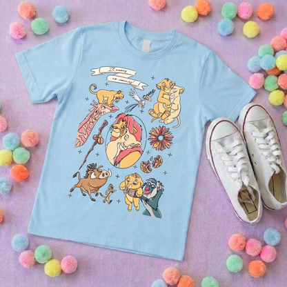 King Lion Full Art Inspired Printed Sand T-Shirt, Safari, Tree of Life, Inspired Character T-Shirts - Adults & Kids Sizes - Cotton T-Shirt