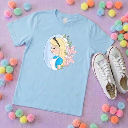Wonderland Alice Flower Inspired T-Shirt, Florida, Orlando - Adults & Kids Sizes - Cotton T-Shirt