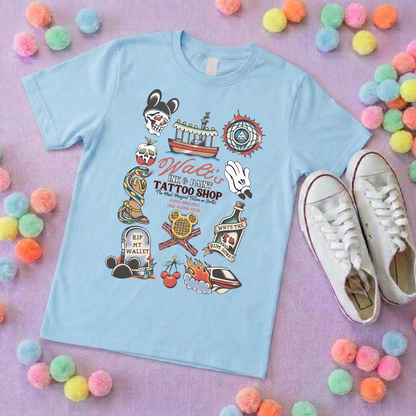 Walts Tattoo Park Life T-Shirt, Ears, Florida, Orlando, Cruise Holidays T-Shirts, Holiday Outfits - Adults & Kids Sizes - Cotton T-Shirt