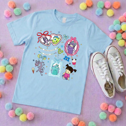 Monsters, Boo Inspired Printed T-Shirt, Monsters Inc, University, Mike, Sully, Boo and Friends - Adults & Kids Sizes - Cotton T-Shirt