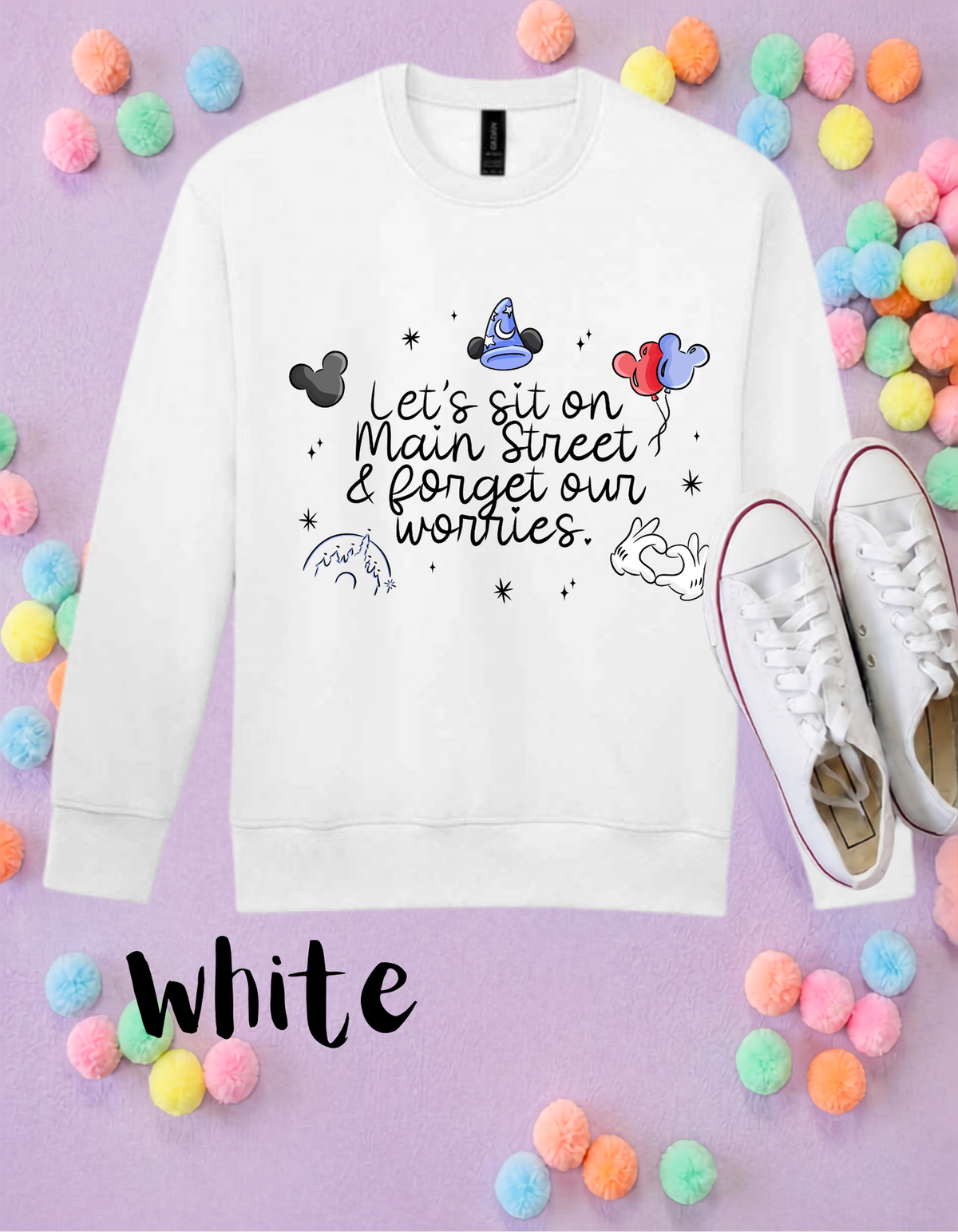Mainstreet Sweatshirt, Ears, Florida, Orlando, Jumper, Cozy Outfits, - Adults & Kids Sizes - Cotton Sweatshirt