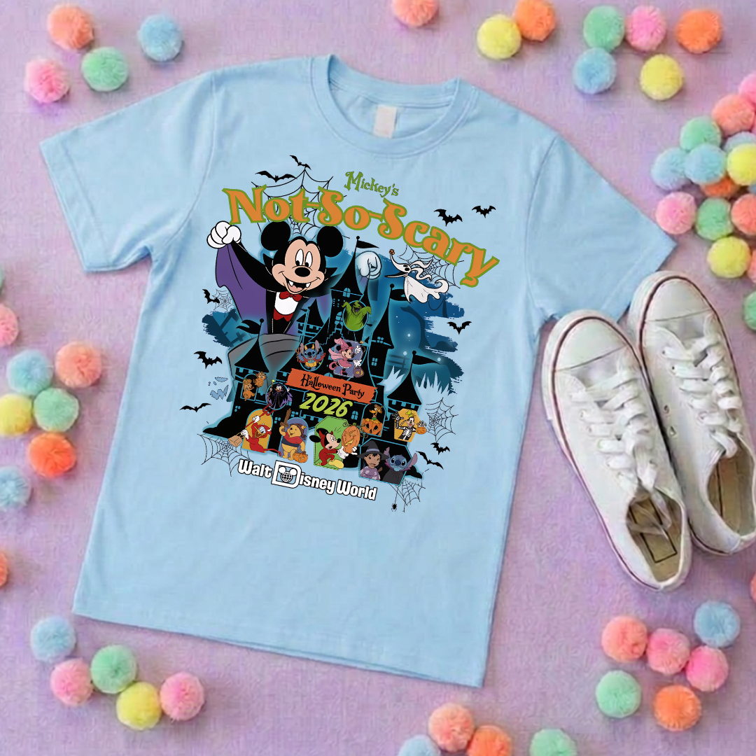 Not So Scary World Inspired Printed Sand T-Shirt, Florida, Orlando, Halloween T-Shirts, Halloween Outfits - Adults & Kids Sizes - Cotton T-Shirt