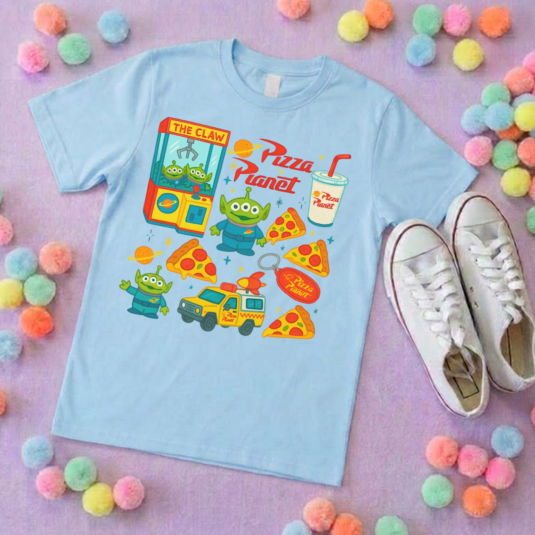 Planet Pizza Park Life T-Shirt, Ears, Florida, Orlando, Cruise Holidays T-Shirts, Holiday Outfits - Adults & Kids Sizes - Cotton T-Shirt