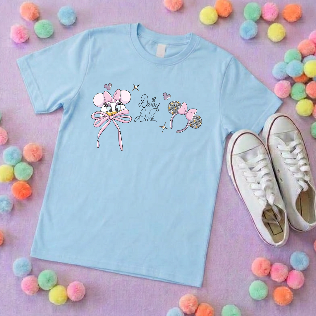 Magical Girlie Duck Bow Printed T-Shirt, Florida, Orlando, Magical World - Adults & Kids Sizes