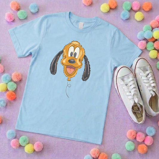 Pluto Balloon, Printed T-Shirt, Florida, Orlando, Magical World - Adults & Kids Sizes