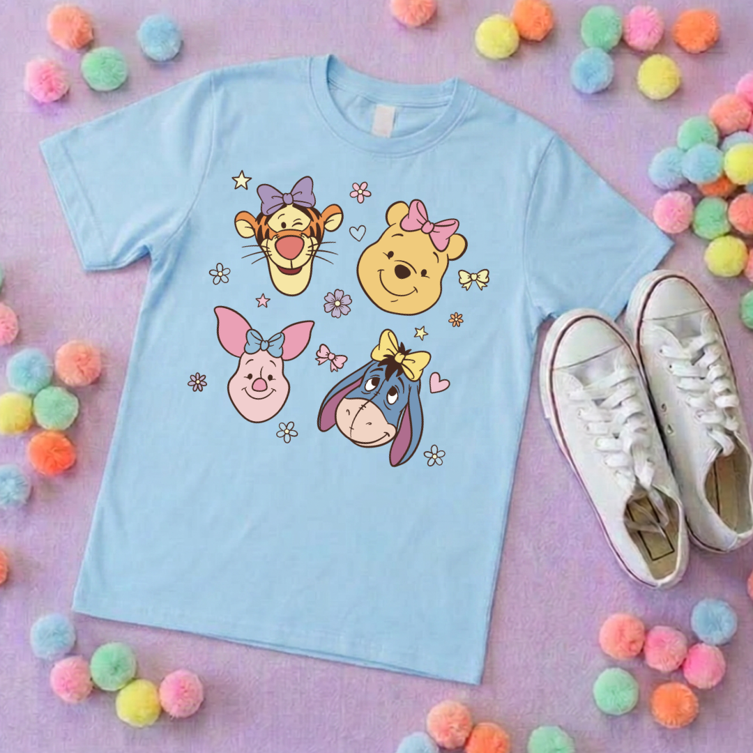Pooh Pretty Besties Park Life T-Shirt, Ears, Florida, Orlando, Cruise Holidays T-Shirts, Holiday Outfits - Adults & Kids Sizes - Cotton T-Shirt