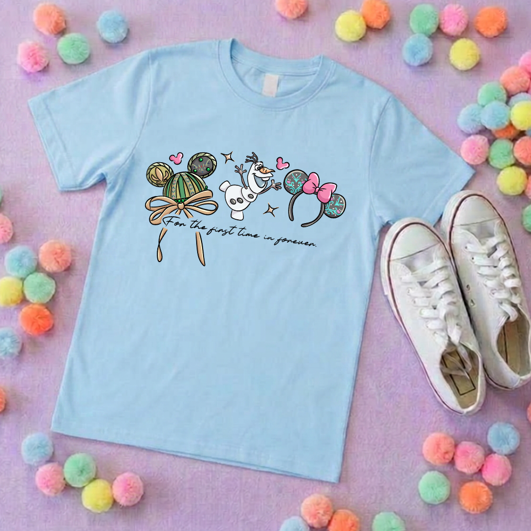 Frozen Sisters  Inspired Printed T-Shirt, Norwegian Style, Happy Snowman, Olaf, Bruni - Adults & Kids Sizes - Cotton T-Shirt