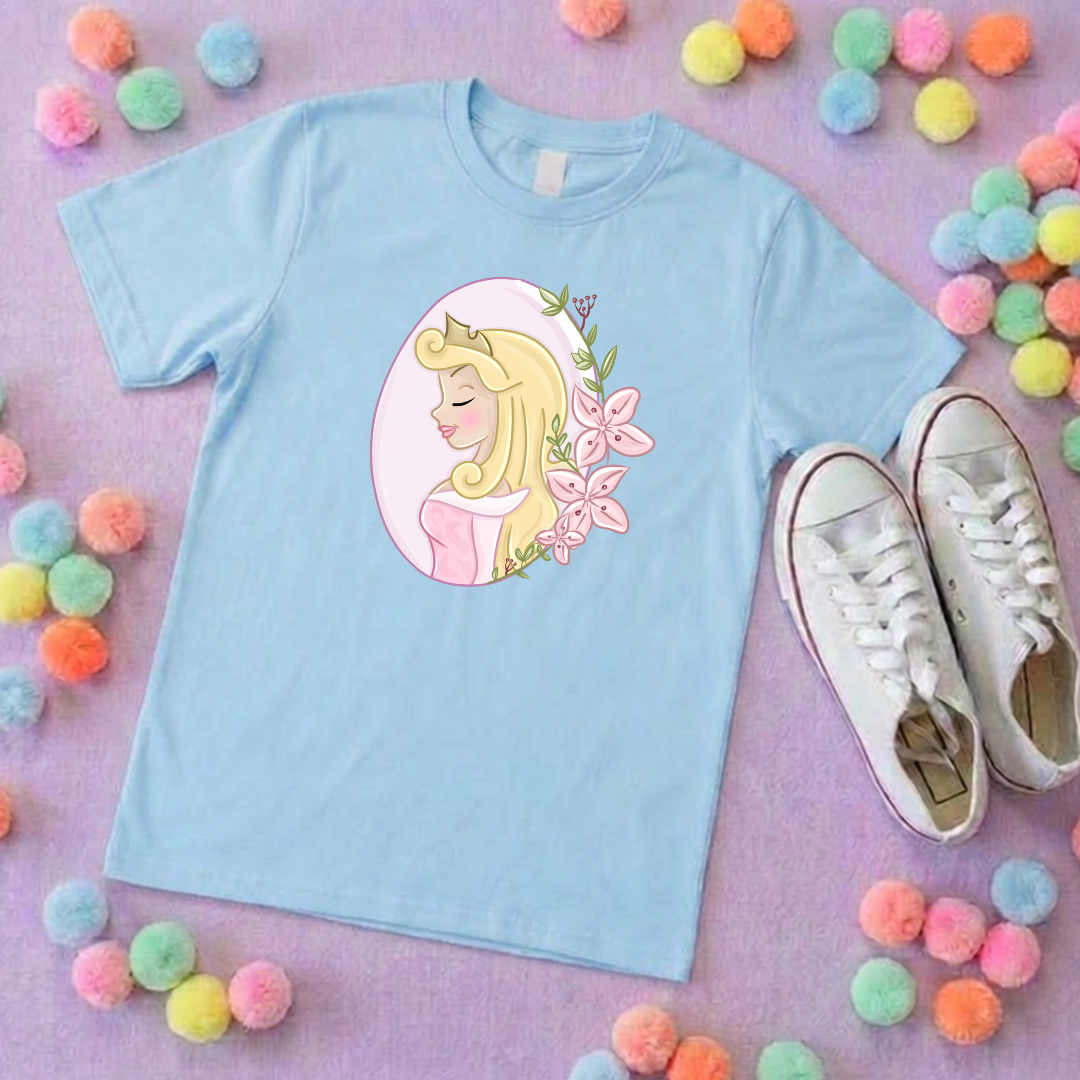 Sleeping Princess Inspired Printed T-Shirt, Princess Movie, Mouse Ears, Princess- Adults & Kids Sizes - Cotton T-Shirt