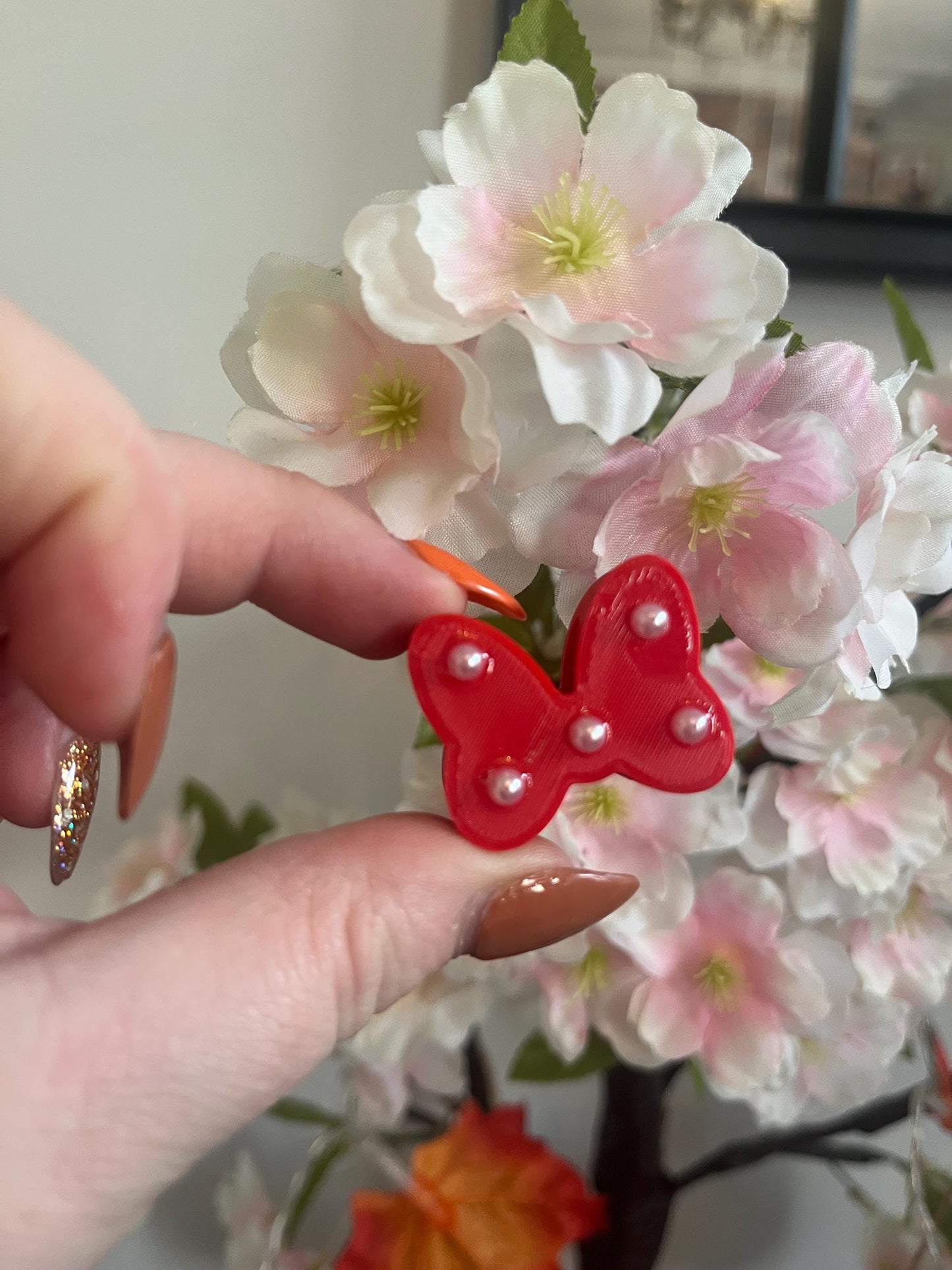 Mouse Bow 3D Printed Straw Topper, Cup Accessories, Cold Cup Straw Topper, Minnie Bow, 3D Print