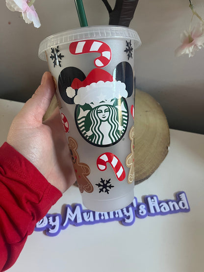 Personalised Cold Cup, Christmas Gingerbread Mickey Tumbler, Christmas Starbucks Cold Cups, Christmas Decor, Christmas Movie Cup