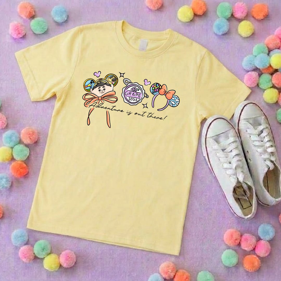 Up House Inspired Printed White T-Shirt, Florida, Orlando, Ellie and Karl, Kevin, Dug - Adults & Kids Sizes - Cotton T-Shirt