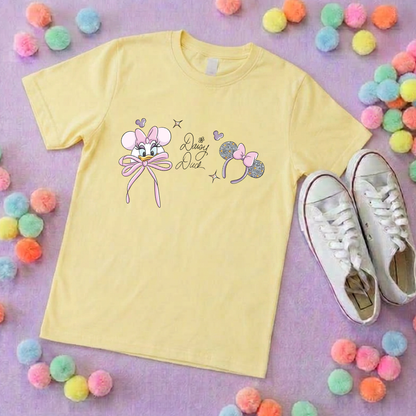 Magical Girlie Duck Bow Printed T-Shirt, Florida, Orlando, Magical World - Adults & Kids Sizes
