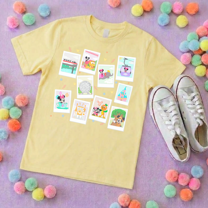 Polaroids at the Park Life T-Shirt, Ears, Florida, Orlando, Cruise Holidays T-Shirts, Holiday Outfits - Adults & Kids Sizes - Cotton T-Shirt