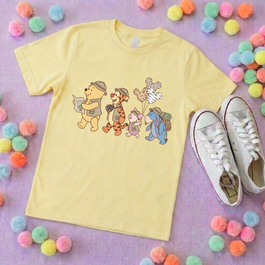 Pooh Animal Kingdom Safari Park Life T-Shirt, Ears, Florida, Orlando, Cruise Holidays T-Shirts, Holiday Outfits - Adults & Kids Sizes - Cotton T-Shirt