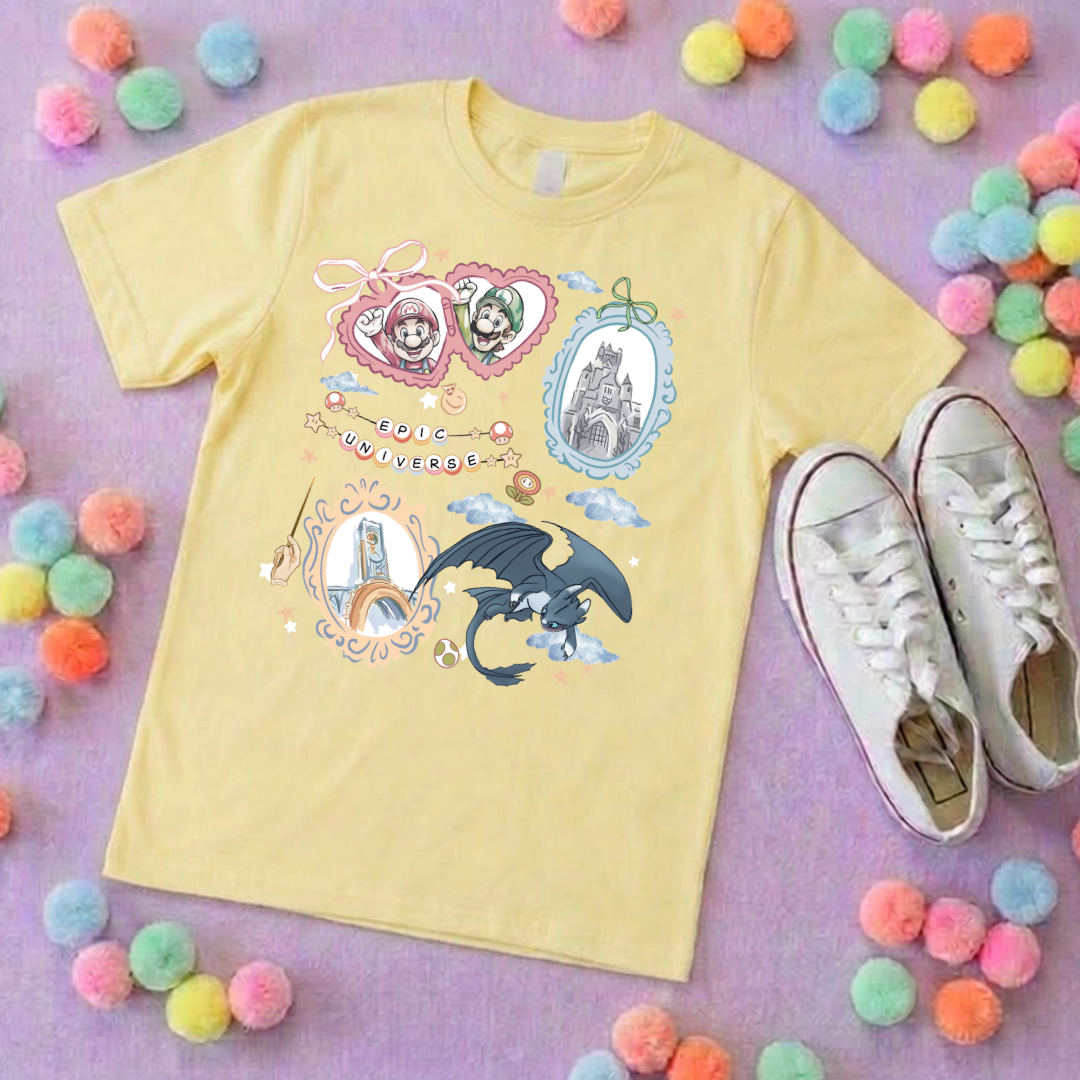 Universe Epic Inspired Printed T-Shirt, Theme Park, Orlando, Inspired Character T-Shirts - Adults & Kids Sizes - Cotton T-Shirt