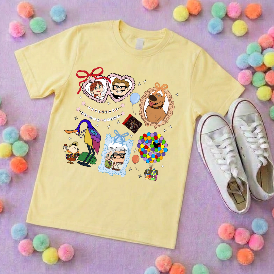 Up House Inspired Printed T-Shirt, Florida, Orlando, Ellie and Karl, Kevin, Dug - Adults & Kids Sizes - Cotton T-Shirt