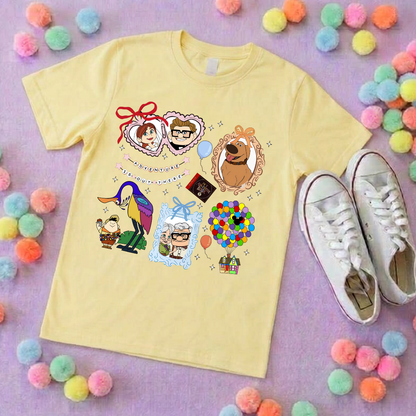 Up House Inspired Printed T-Shirt, Florida, Orlando, Ellie and Karl, Kevin, Dug - Adults & Kids Sizes - Cotton T-Shirt
