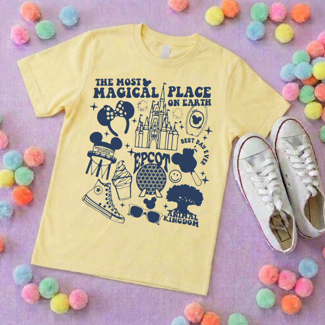 Happiest Place, Park Life T-Shirt, Ears, Florida, Orlando, Cruise Holidays T-Shirts, Holiday Outfits - Adults & Kids Sizes - Cotton T-Shirt