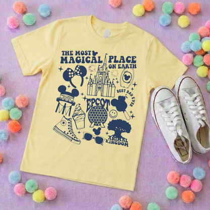 Happiest Place, Park Life T-Shirt, Ears, Florida, Orlando, Cruise Holidays T-Shirts, Holiday Outfits - Adults & Kids Sizes - Cotton T-Shirt