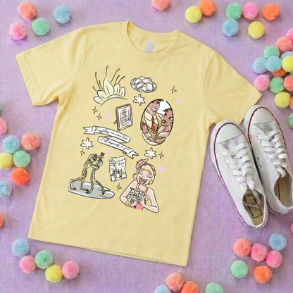 Bayou Frog Princess Full Art Inspired Printed T-Shirt, Princess Movie, Mouse Ears, Princess- Adults & Kids Sizes - Cotton T-Shirt