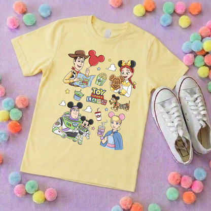 Toys Story Besties Full Art Park Life T-Shirt, Ears, Florida, Orlando, Cruise Holidays T-Shirts, Holiday Outfits - Adults & Kids Sizes - Cotton T-Shirt