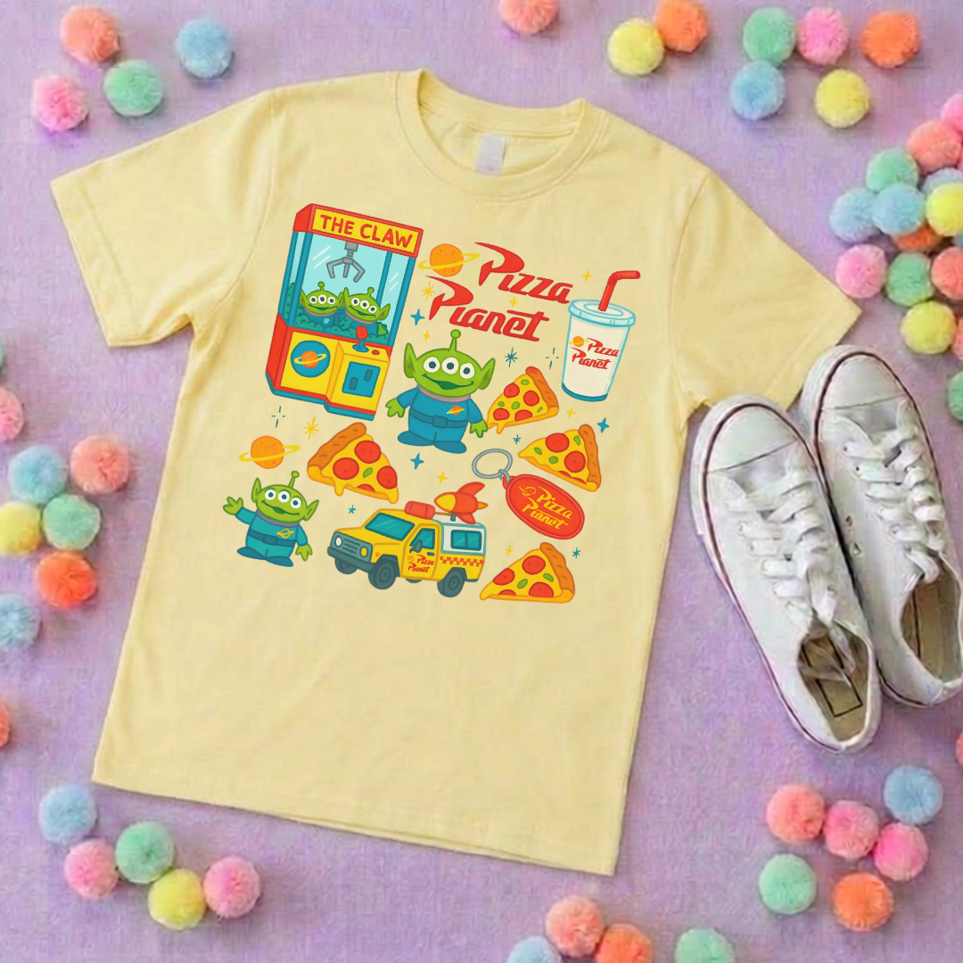 Planet Pizza Park Life T-Shirt, Ears, Florida, Orlando, Cruise Holidays T-Shirts, Holiday Outfits - Adults & Kids Sizes - Cotton T-Shirt