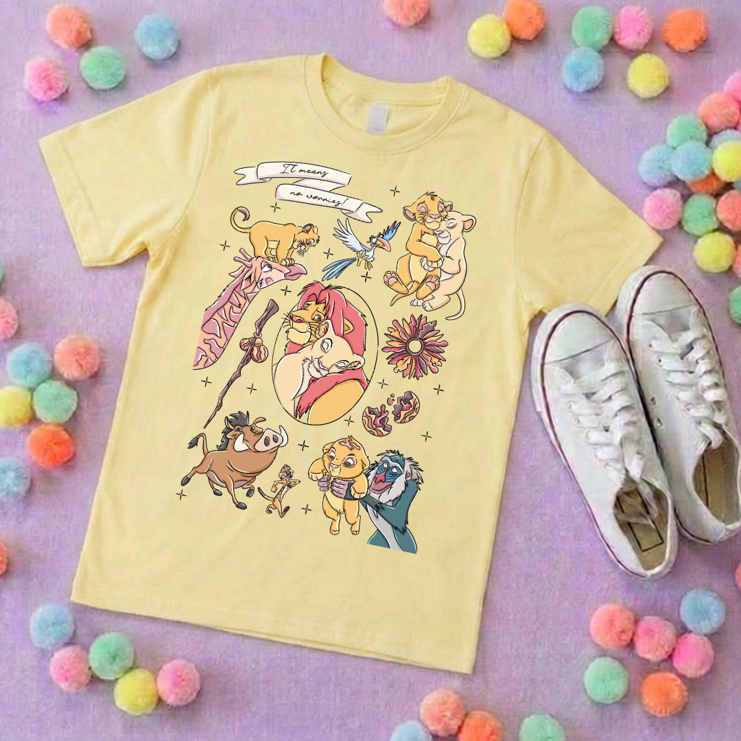 King Lion Full Art Inspired Printed Sand T-Shirt, Safari, Tree of Life, Inspired Character T-Shirts - Adults & Kids Sizes - Cotton T-Shirt