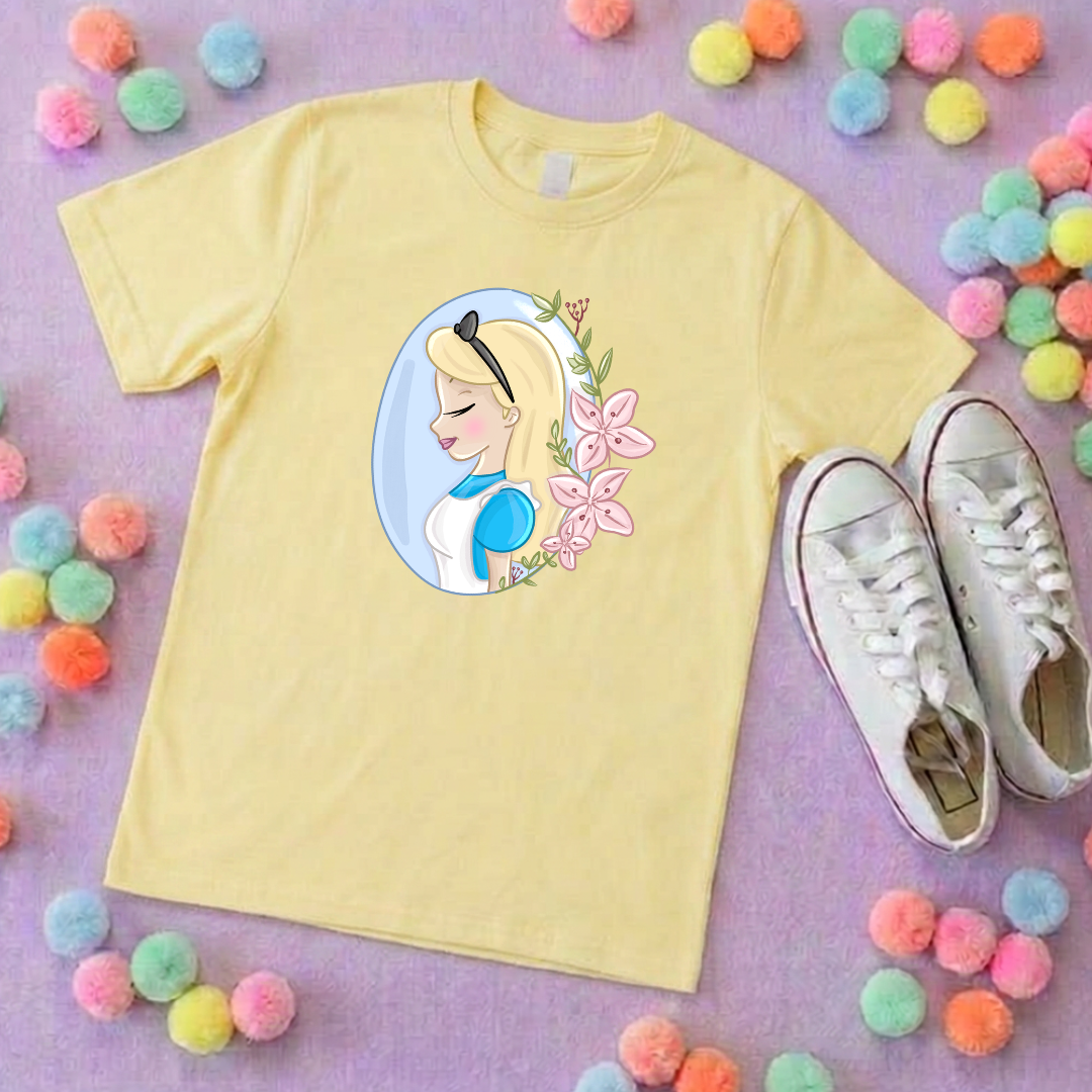 Wonderland Alice Flower Inspired T-Shirt, Florida, Orlando - Adults & Kids Sizes - Cotton T-Shirt
